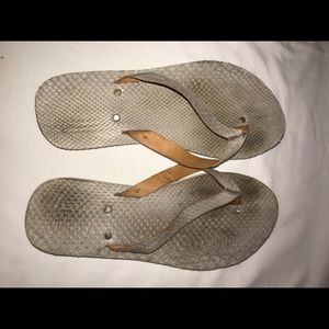 Snakeskin Silver Sandals